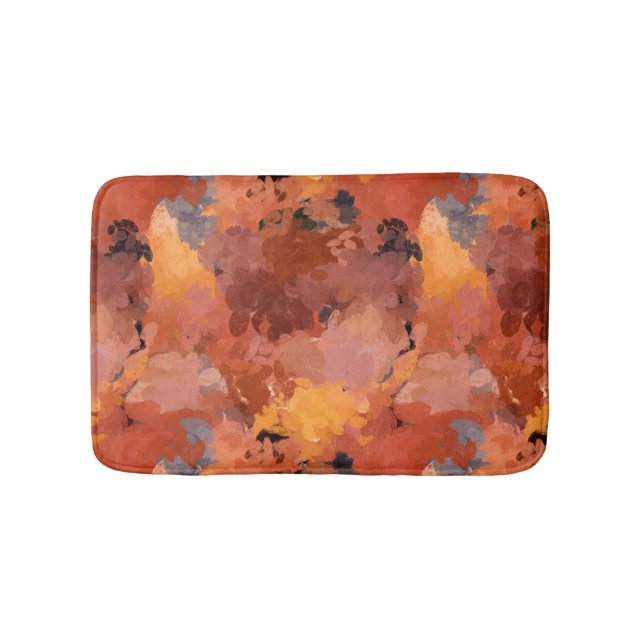 Modern Abstract Watercolor Autumn Art Bath Mat (Front)