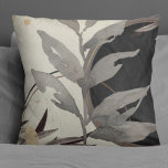 Modern Abstract Watercolor Black Cushion<br><div class="desc">Stylish throw pillow features an artistic abstract design in a cream and black color palette. An artistic abstract design features a watercolor leaf and a geometric circle composition with shades of gray with black and gold accents on a creamy ivory background. This abstract composition is built on combinations of repeated...</div>