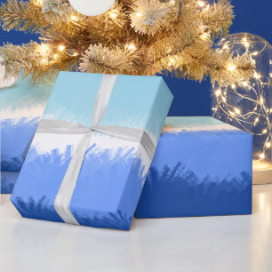 Modern Abstract Watercolor Blue Tones  Wrapping Paper