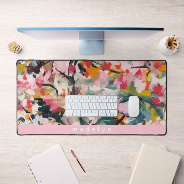 Modern Abstract Watercolor Botanical Tree Desk Mat (Creator Uploaded)