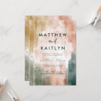 Modern Abstract Watercolor Brush Strokes Wedding