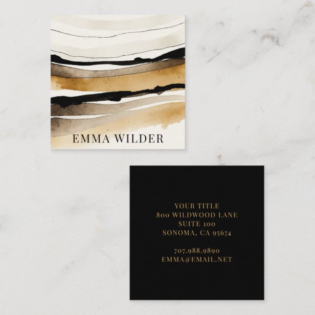 Modern Abstract Watercolor Business Card (Front/Back)