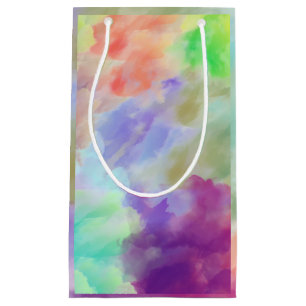 Modern Abstract Watercolor Clouds Colorful Pastel  Small Gift Bag