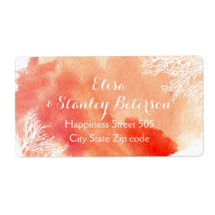 Modern abstract watercolor coral reef wedding