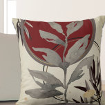 Modern Abstract Watercolor Cushion<br><div class="desc">Modern throw pillow features an artistic abstract design in a grey and burgundy colour palette on a beige background. An organic artistic abstract design features a watercolor leaf and a geometric circle composition with shades of grey and burgundy with black and gold accents on a linen beige background. Inspired by...</div>