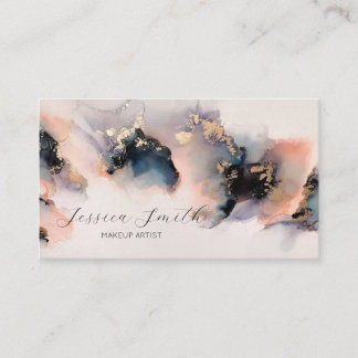 modern abstract watercolor ink business card