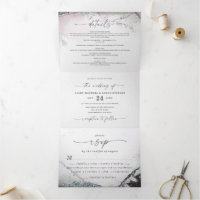 Modern Abstract Watercolor Light Purple Wedding