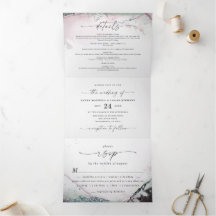 Modern Abstract Watercolor Light Purple Wedding