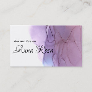 *~* Modern Abstract Watercolor Magenta Lavender Business Card
