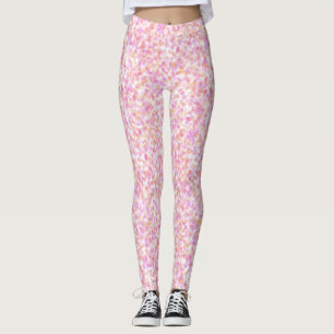 Modern Abstract Watercolor Pink Yellow Spots Leggings
