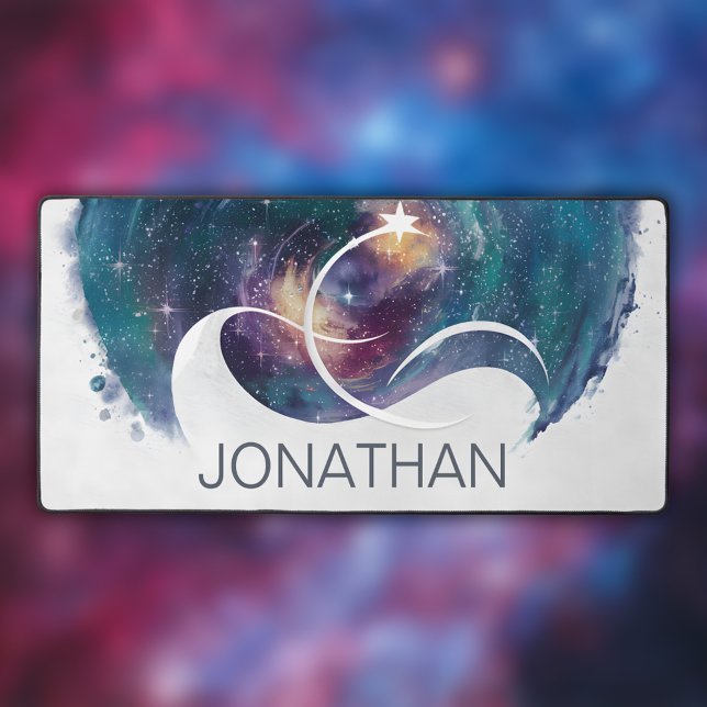 Modern Abstract Watercolor Space Desk Mat (Creator Uploaded)