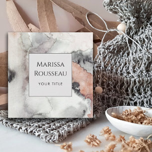 Modern Abstract Watercolor  Square Business Card