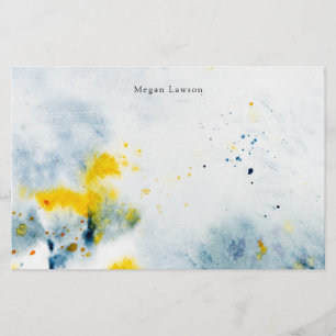 Modern Abstract Watercolor  Stationery
