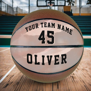 Modern Abstract Watercolor Team Name Number Basketball