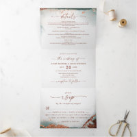 Modern Abstract Watercolor Terra Cotta Wedding