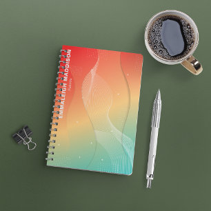 Modern Abstract Wave Design Gradient Notebook