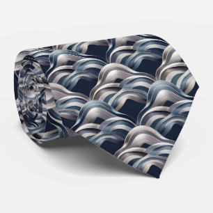 Modern Abstract Wave Pattern Tie