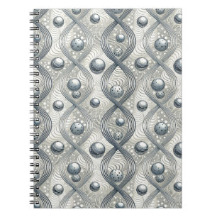 Modern Abstract Wave Spheres Futuristic Pattern Notebook