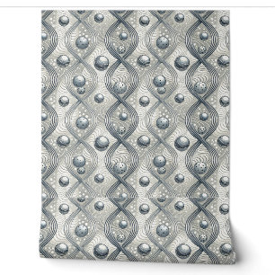 Modern Abstract Wave Spheres Futuristic Pattern Wallpaper