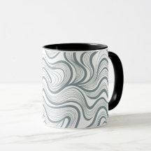 Modern Abstract Wavy Lines Mug