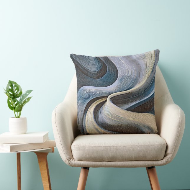 Modern abstract wavy texture design cushion (Chair)