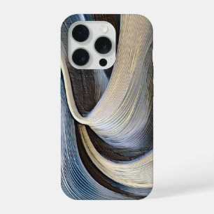 Modern abstract wavy texture design iPhone 15 pro case