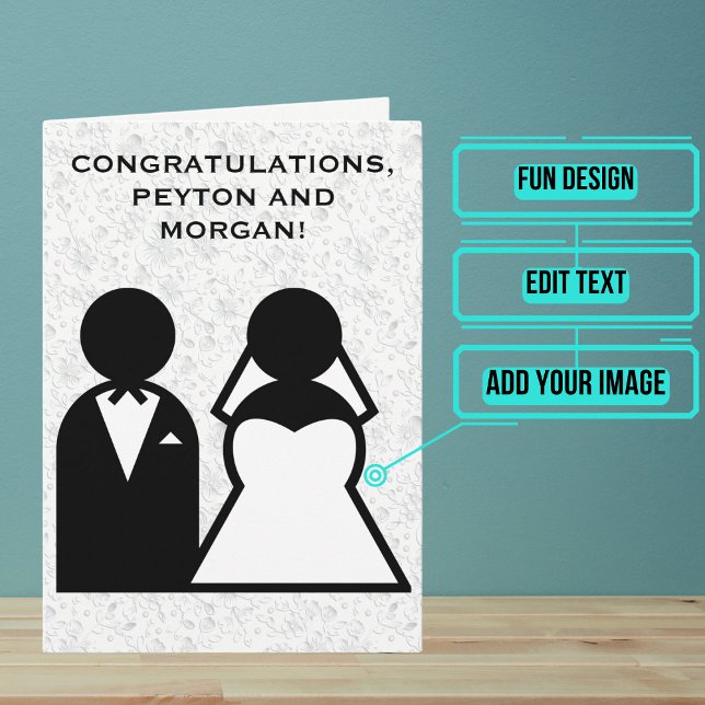 Modern Abstract Wedding Day Congratulations  Card (Send your love and congratulations with a modern and unique twist.)