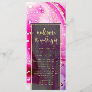 "modern abstract wedding program programme