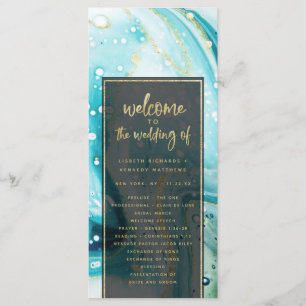 "modern abstract wedding program programme