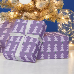 Modern Abstract Winter Christmas Tree Lavender Wrapping Paper