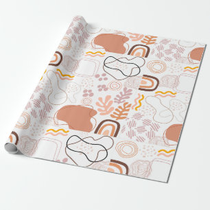 Modern Abstract with Earthy Tones & Organic Shapes Wrapping Paper
