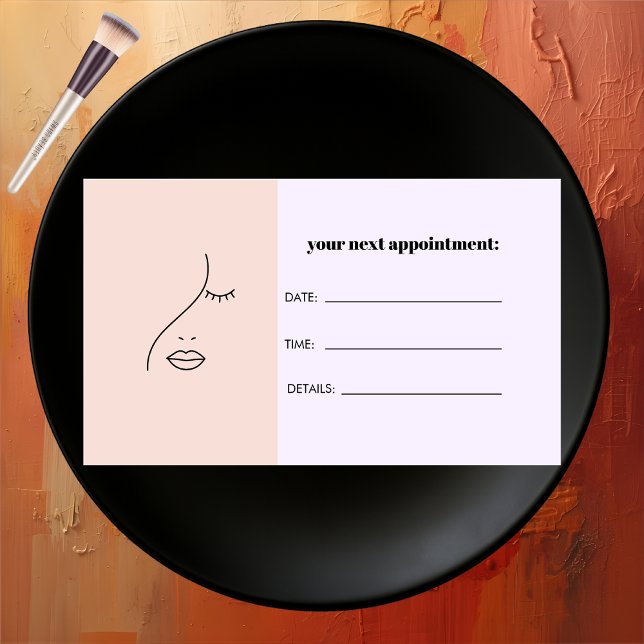 Modern Abstract Woman Beauty Face Logo Appointment Business Card (Creator Uploaded)