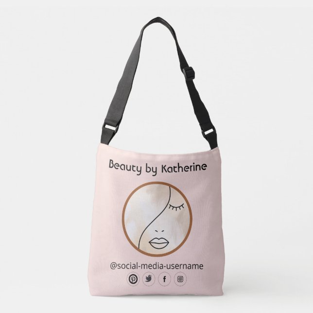 Modern Abstract Woman Beauty Face Logo  Crossbody Bag (Front)