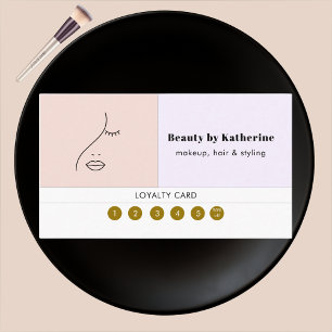 Modern Abstract Woman Beauty Face Logo Loyalty Card