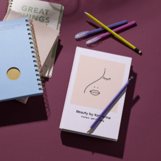 Modern Abstract Woman Beauty Face Logo  Notebook