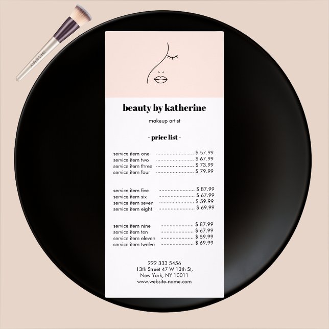 Modern Abstract Woman Beauty Face Logo Rack Card (Creator Uploaded)