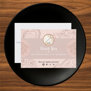 Modern Abstract Woman Beauty Face Logo  Thank You Card