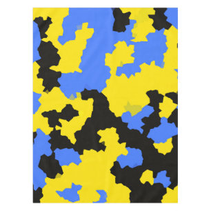 Modern Abstract Yellow Blue Black Pattern Design Tablecloth