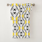 Modern Abstract Yellow Grey Diamond