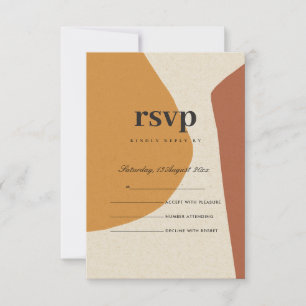 MODERN ABSTRACT YELLOW TERRACOTTA ARTISTIC RSVP CARD