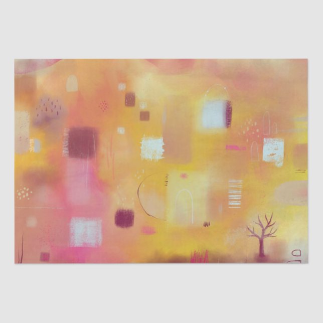Modern Abstract Yellow Tissue Paper (Front)