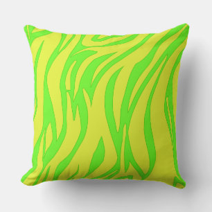 modern abstract zebra print vintage yellow green cushion