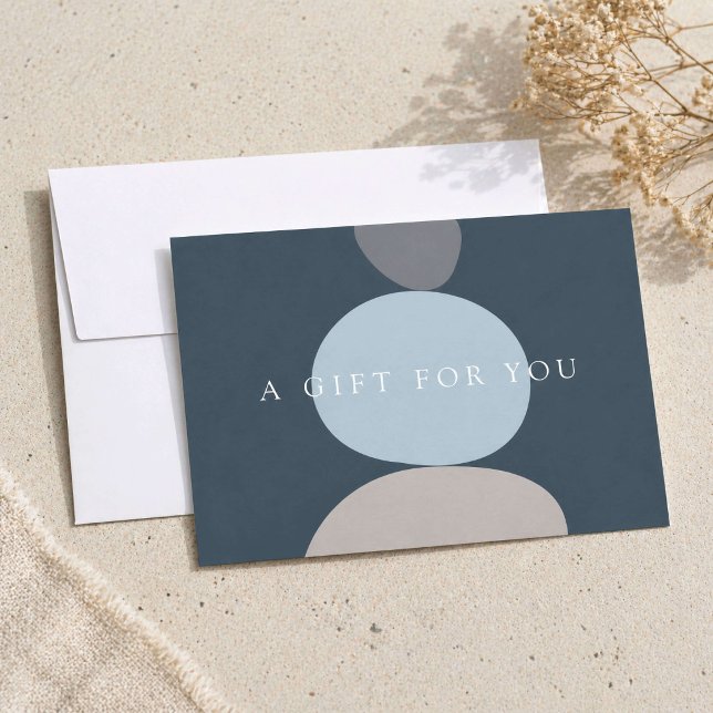 Modern Abstract Zen Stones Blue Logo Gift Card (Creator Uploaded)