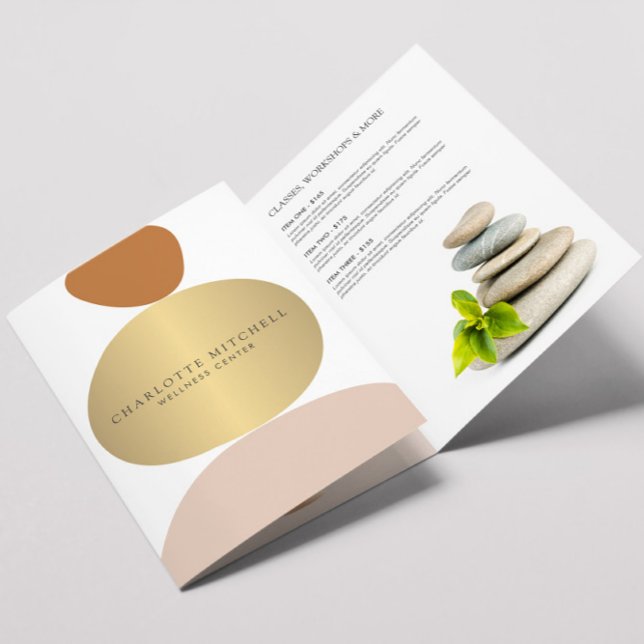 Modern Abstract Zen Stones Gold Wellness Brochure (Creator Uploaded)