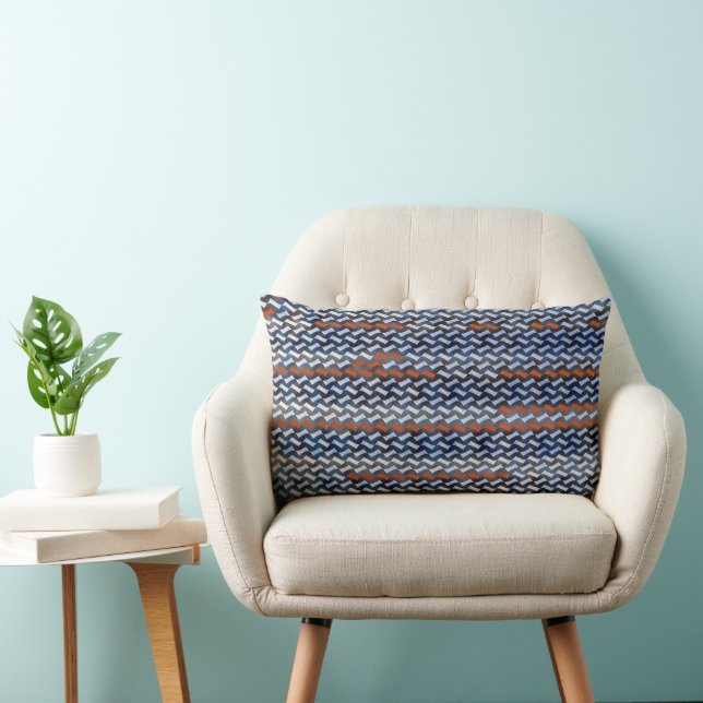 Modern abstract zigzag pattern design 1283 lumbar cushion (Chair)