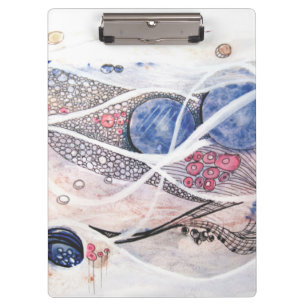 Modern Abstraction Black and Pink Clipboard