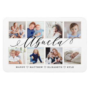 Modern Abuela Script   Grandchildren Photo Collage Magnet