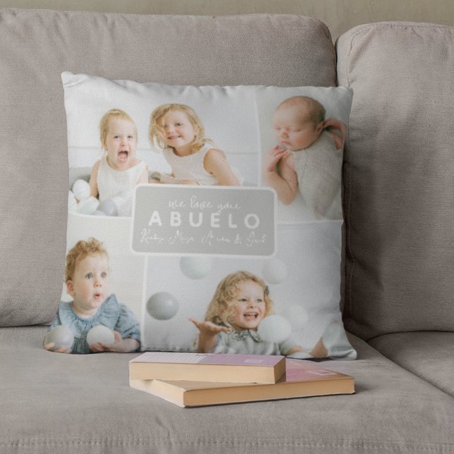 Modern Abuelo 4 Photo Gray Cushion (Creator Uploaded)