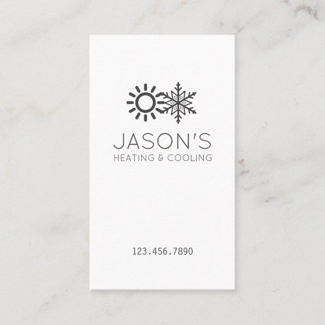 Modern AC Heating & Cooling HVAC Business Card (Front)
