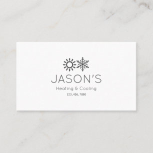 Modern AC Heating & Cooling HVAC Business Card